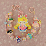 Anime sailor moon kawaii magical girl usagi sailor scouts Purse charm hello kitty hand painted 