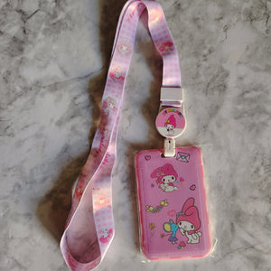 🌸 Sweet & Playful Character ID Holder with Lanyard & Badge Reel 🎀