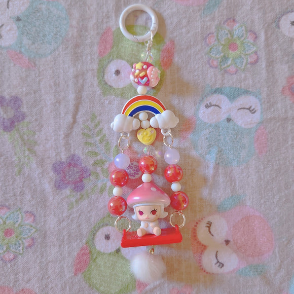 Mushroom Molly beaded Purse/Bag Keychain