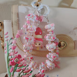 Strawberry Molly Pop.bean beaded Purse/Bag Keychain