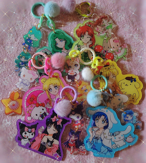 Anime Sailor moon magical girl sailor scouts sanrio keychain
