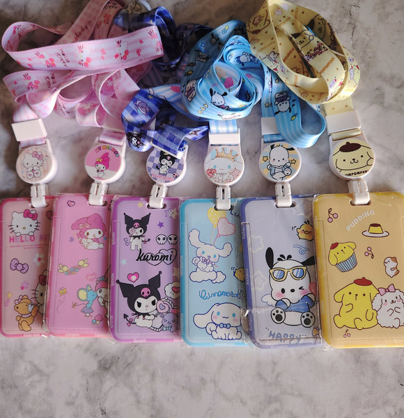 🌸 Sweet & Playful Character ID Holder with Lanyard & Badge Reel 🎀