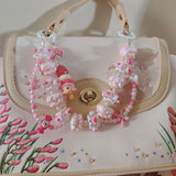 Strawberry Molly Pop.bean beaded Purse/Bag Keychain
