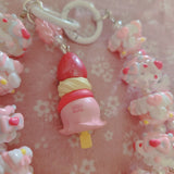 Strawberry Molly Pop.bean beaded Purse/Bag Keychain