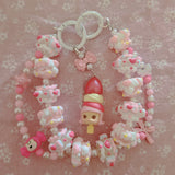Strawberry Molly Pop.bean beaded Purse/Bag Keychain