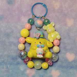 Kawaii Puppy figure beaded Purse/Bag Keychain