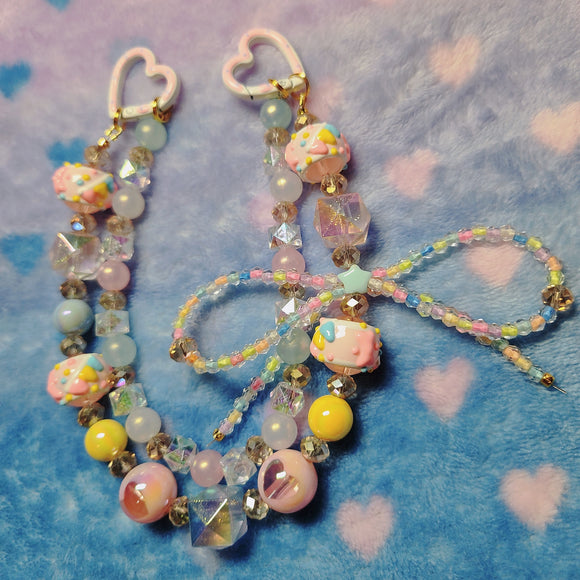 Pastel Dreams beaded bag/purse keychain